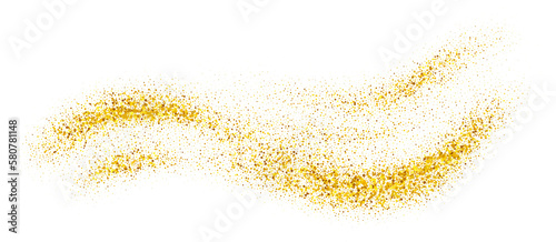 Tela Gold glitter swash shiny brush stroke shape, luxury illustration party element