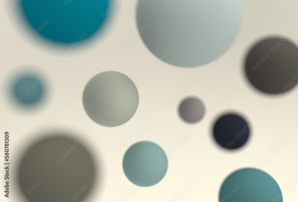 3D Image of Delicate Ball Background - Pastel Sphere with DOF Effect - Light Elegant Graphic Design Backdrop
