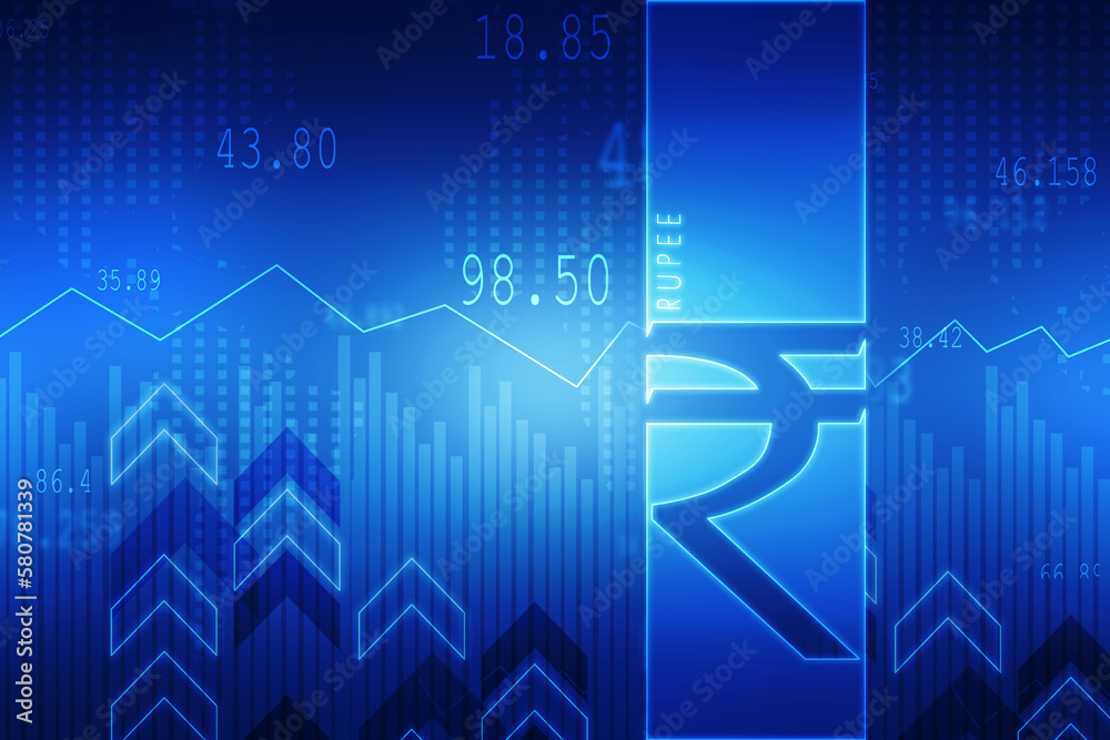 2D illustration Rupee currency sign 2D illustration Rupee currency sign