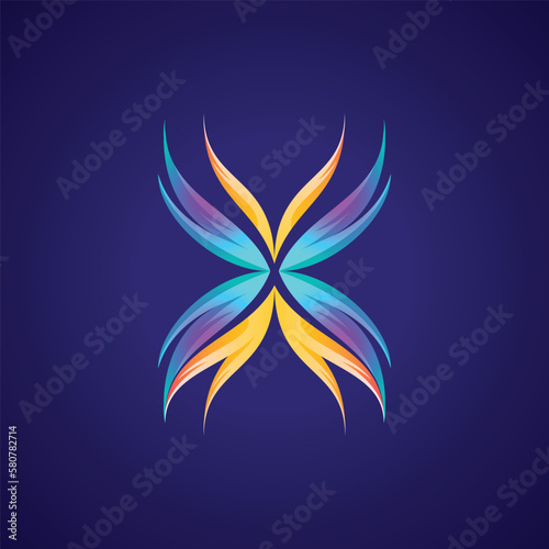 gradient butterfly bright logotype design
