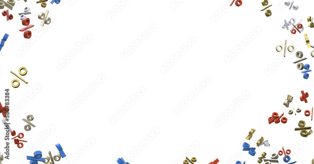 Sales icons floating in the air 3D rendering