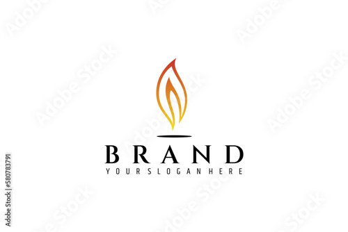 Simple vector logo of a candle flame in hot gradient color.