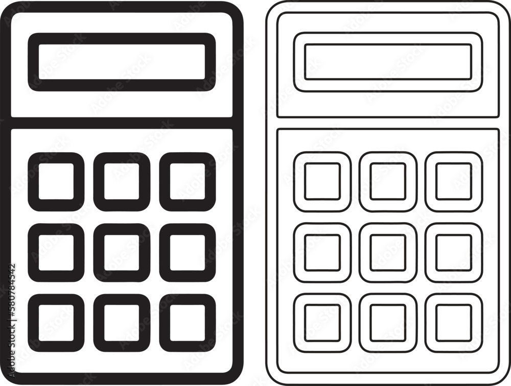 Calculator icons set on white background. Calculator vector icon