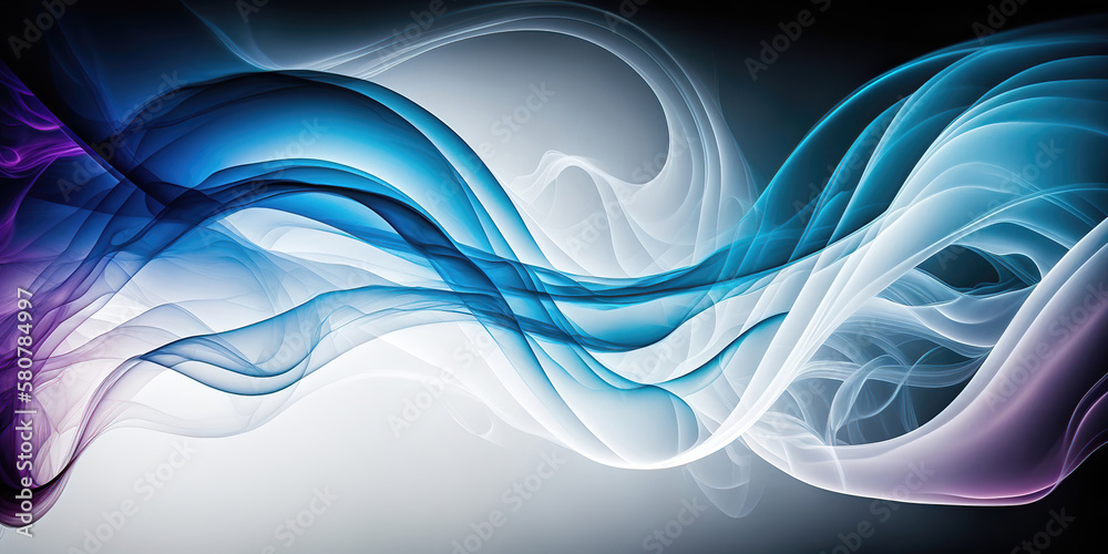 Fototapeta premium abstract panoramic smoke background, generative ai