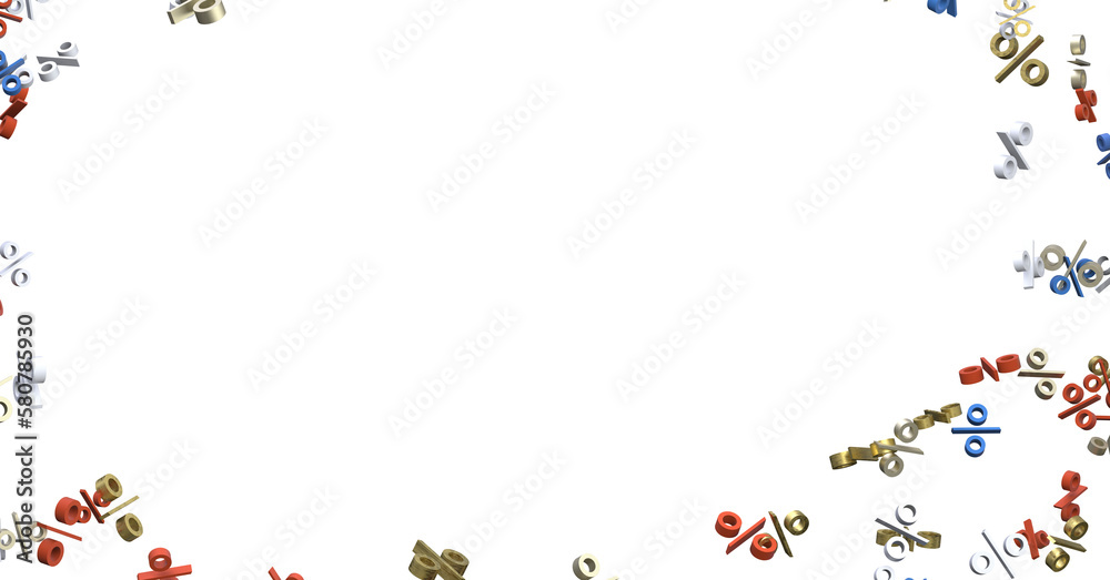 Fototapeta premium Sales icons floating in the air 3D rendering