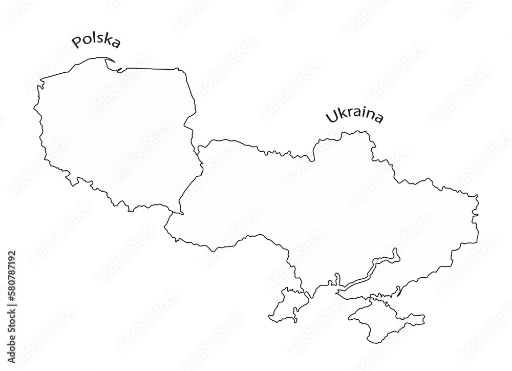 mapa poska-ukraina - obrazy, fototapety, plakaty 