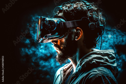 Man with VR mask