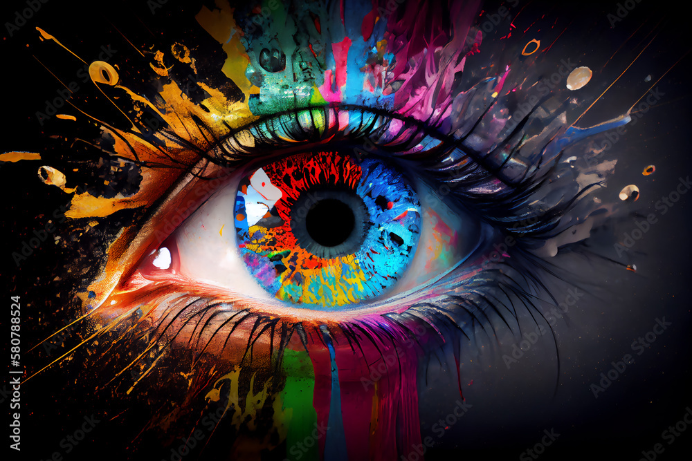 the eye shows the types of souls in color, ai generated, Generative AI