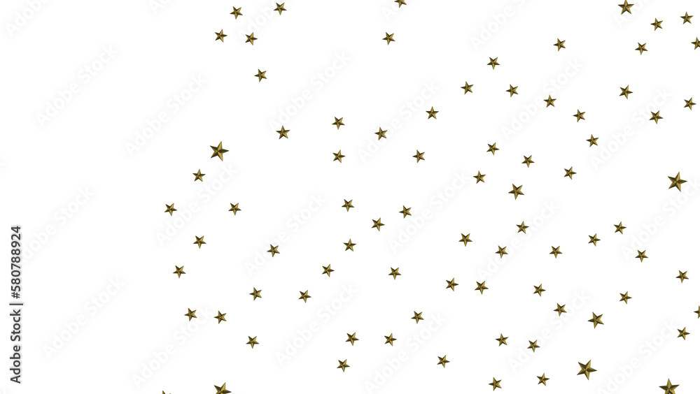 Fototapeta premium XMAS Stars - Holiday golden decoration, glitter frame isolated -