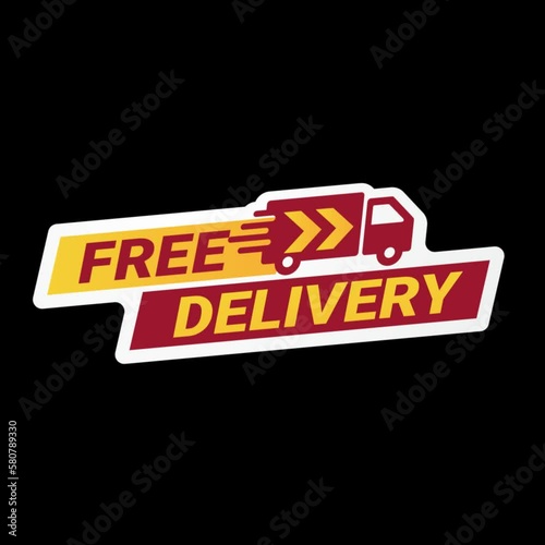 Free Delivery badge sticker animation transparent alpha