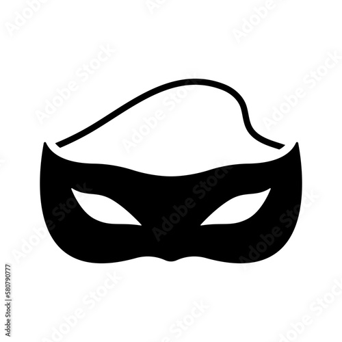 Mask icon. Black silhouette. Horizontal front view. Vector simple flat graphic illustration. Isolated object on a white background. Isolate.