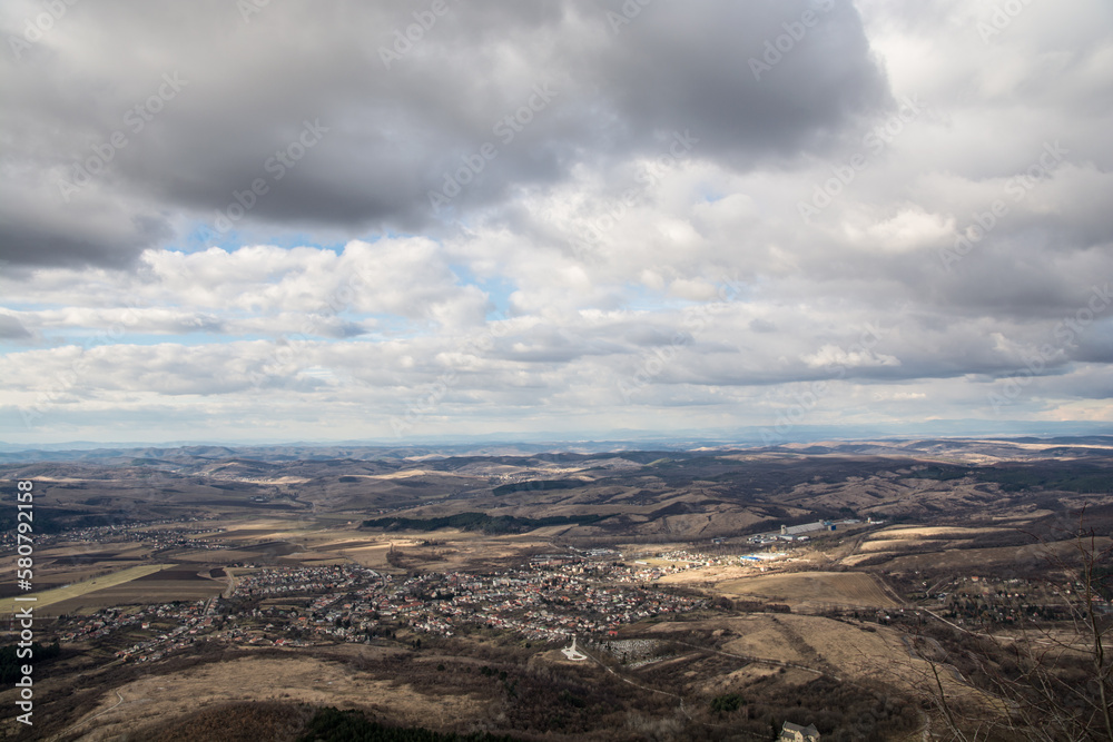 View from the top of the rocky mountain. Hungary, Bélapátfalva