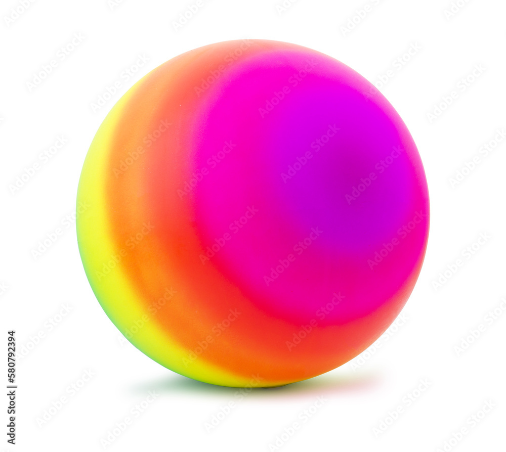 Bright inflatable ball isolated on white