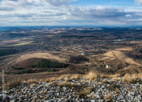 View from the top of the rocky mountain. Hungary, Bélapátfalva