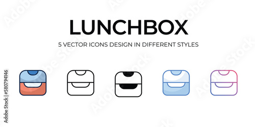lunchbox icons set vector illustration. vector stock,