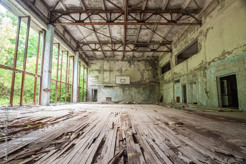 Abandoned basketball arena in Chernobyl