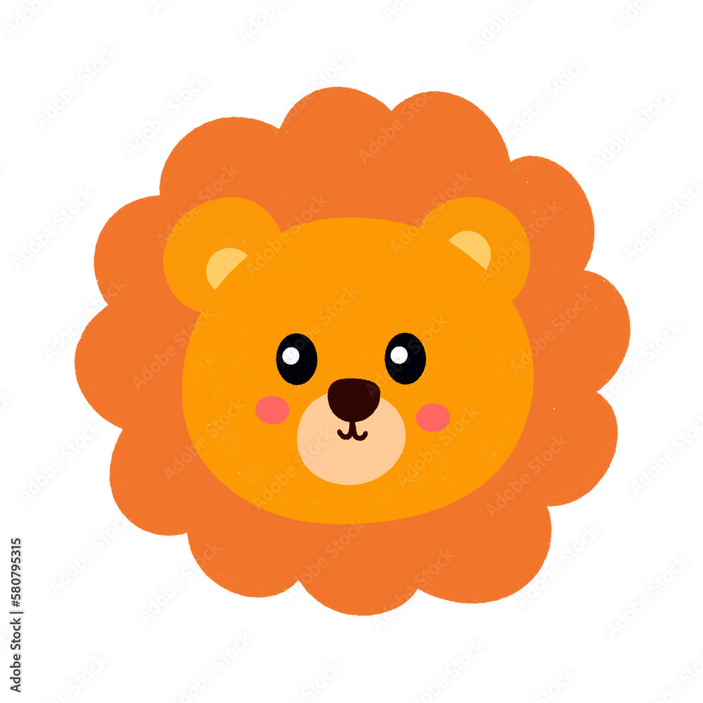 Cute lion head Icon.