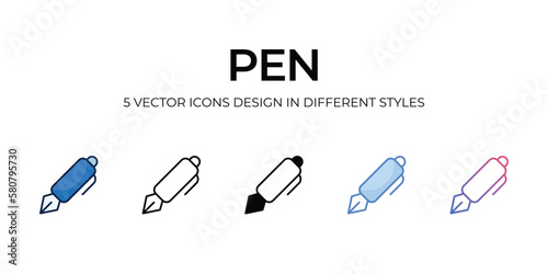 pen icons set vector illustration. vector stock,