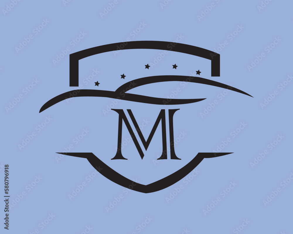 Star shaped sheild alphabet logo of motor Star shaped sheild alphabet logo of motor