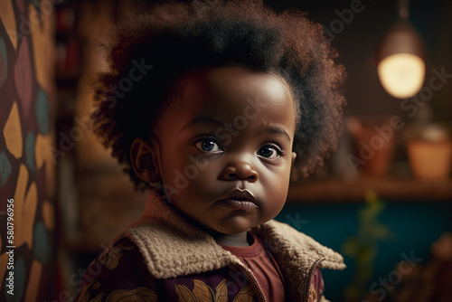 Beautiful Portrait of a Black Baby Created With Generative AI