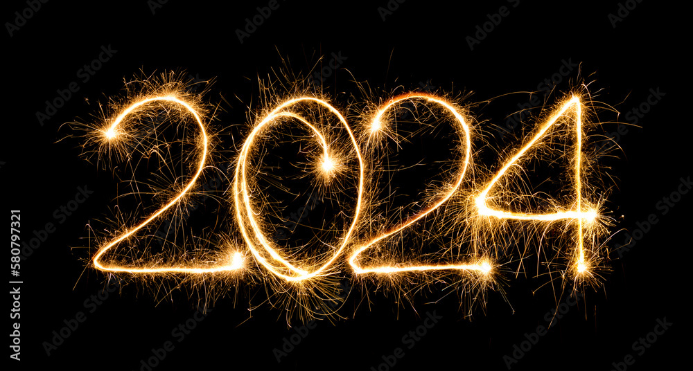 Happy New Year 2024. - obrazy, fototapety, plakaty 