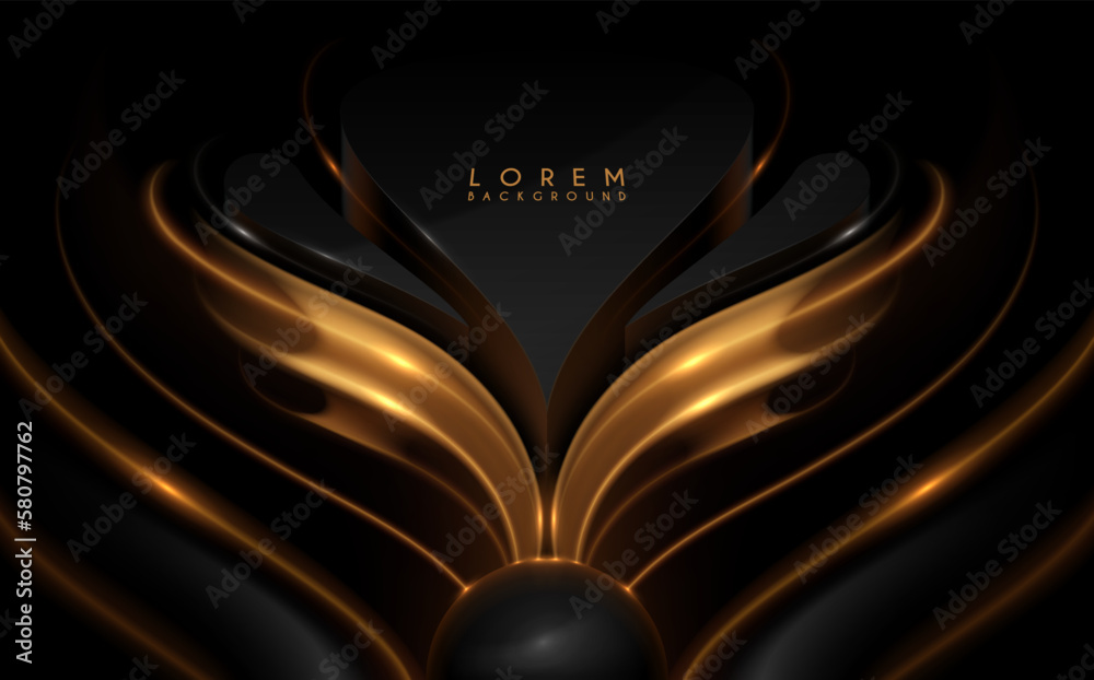 Abstract black and gold shapes background Stock Vector | Adobe Stock