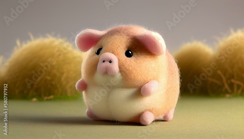  A plush chubby hamster Generative AI