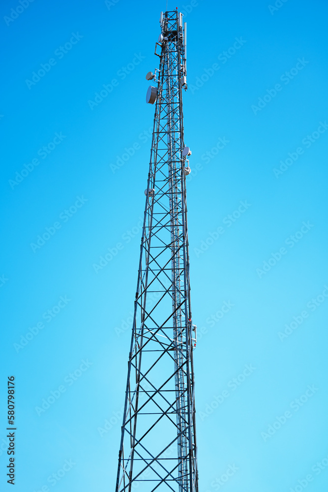 cell tower against the blue sky cell tower against the blue sky