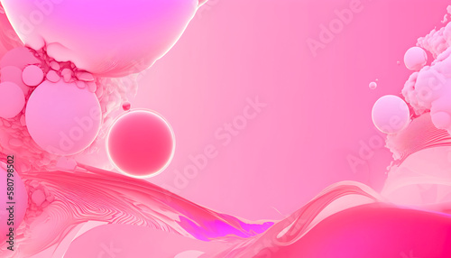 Abstract pink background with soft lines, generative AI.