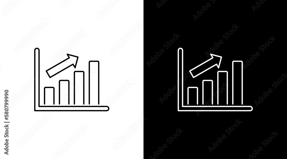 Business profit growth statistic infographic data analysis outline icon design chart bar Business profit growth statistic infographic data analysis outline icon design chart bar