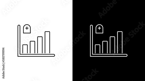 Death increase statistic infographic data analysis outline icon design chart bar