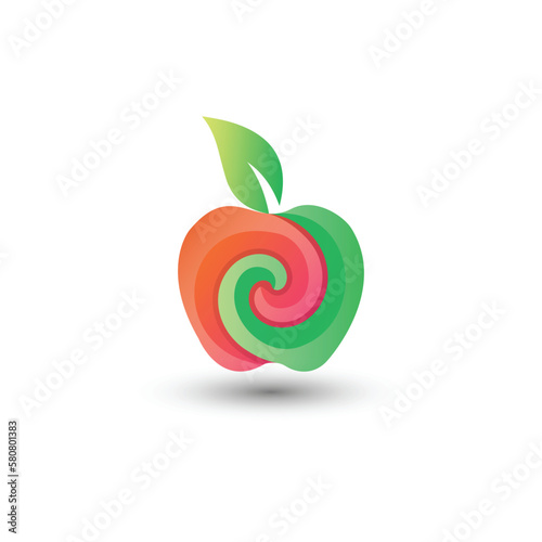gradient apple crush juicy logo design