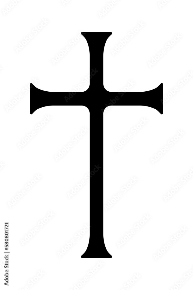 Antique Christian cross icon symbol. Flat vector illustration Antique Christian cross icon symbol. Flat vector illustration