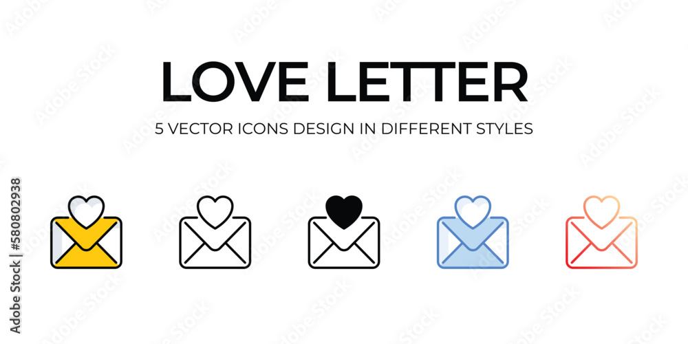 love letter icons set vector illustration. vector stock, love letter icons set vector illustration. vector stock,