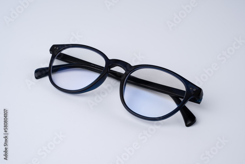 Black Reading Glasses Isolated On White Background.