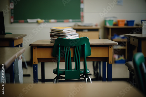 school desk for special autism children inclusive education Generative AI photo