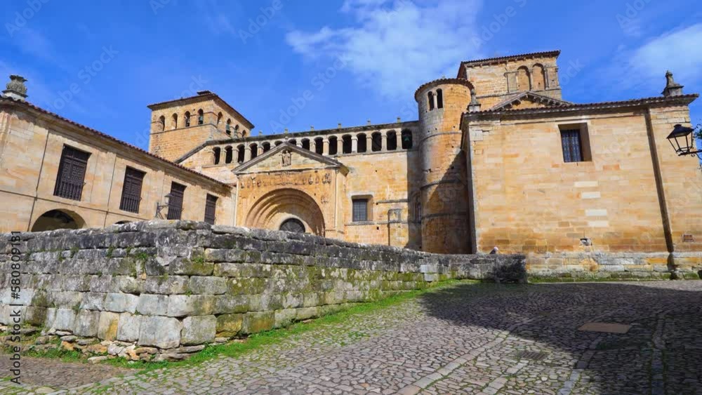 Romanesque style collegiate church of Santa Juliana in Santillana del Mar. Camino de Santiago. Cantabria. Spain. Europe