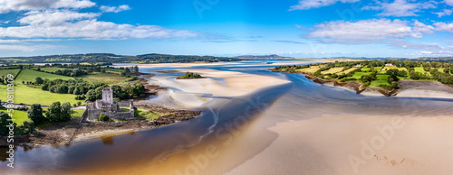Aerial view of Castle Dow and Sheephaven Bay in Creeslough - County Donegal, Ireland