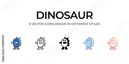 dinosaur icons set vector illustration. vector stock,