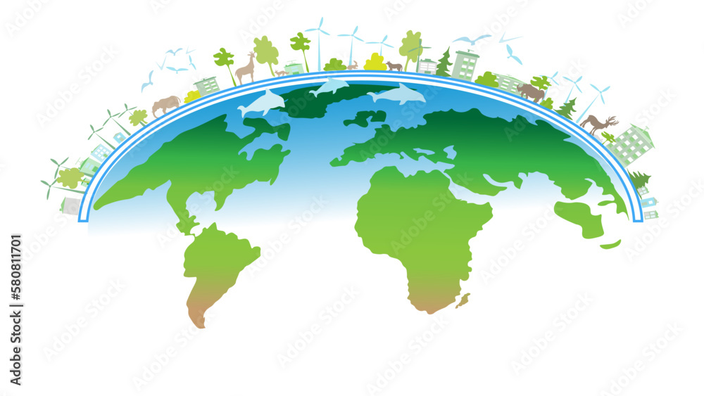 Obraz premium Protecting the Earth is clean energy.Earth Day is a concern for the environment.The earth is in the hands of man.