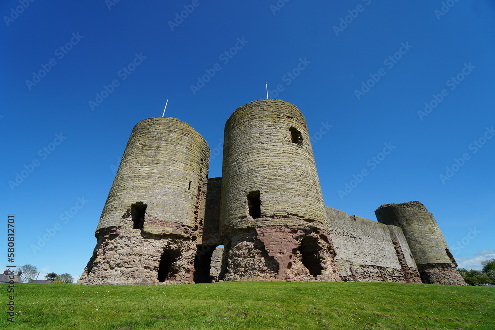 Medieval Rhuddlan Castle in Wales