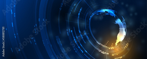 Quantum processing. Deep learning artificial intelligence. Future new technology  for business or science presentation
