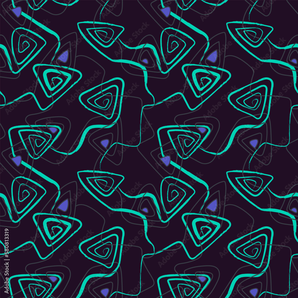 Naklejka premium Unique abstract colorful seamless artwork with wave grunge patterns