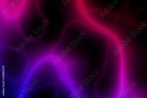 Electric Neon abstract lines, flourish, scribble writing lightning design on black background