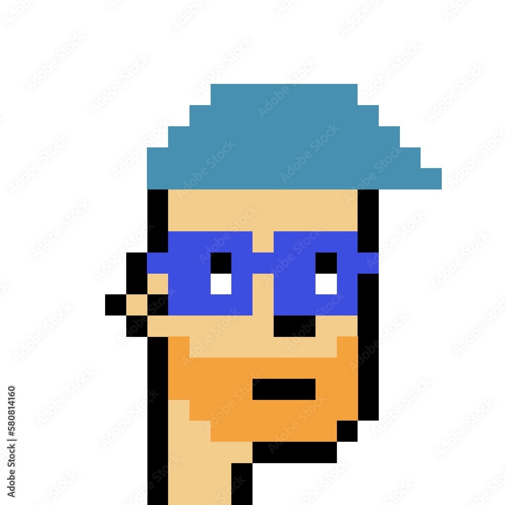 Cartoonish Pixelated Man Cartoonish Pixelated Man