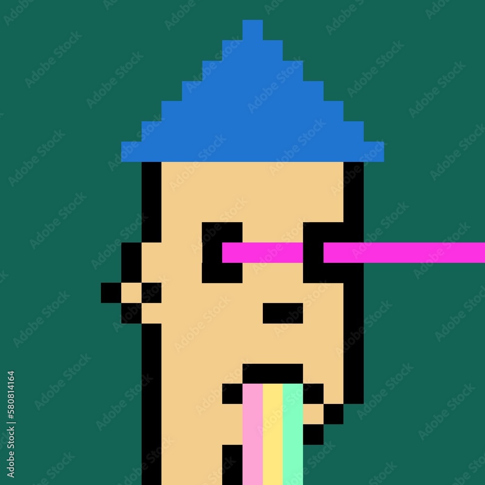 Obraz premium Cartoonish Pixelated Man