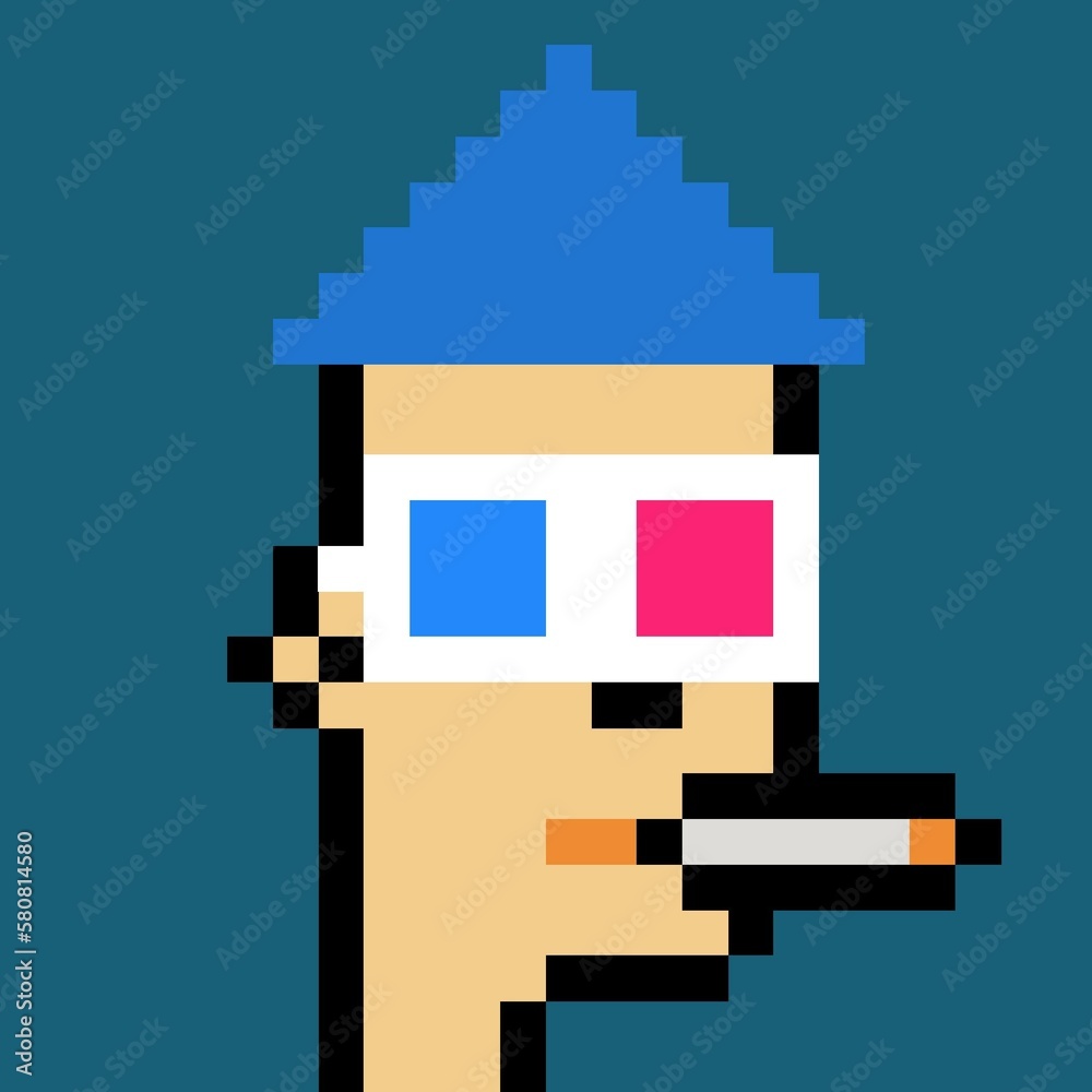 Cartoonish Pixelated Man Cartoonish Pixelated Man