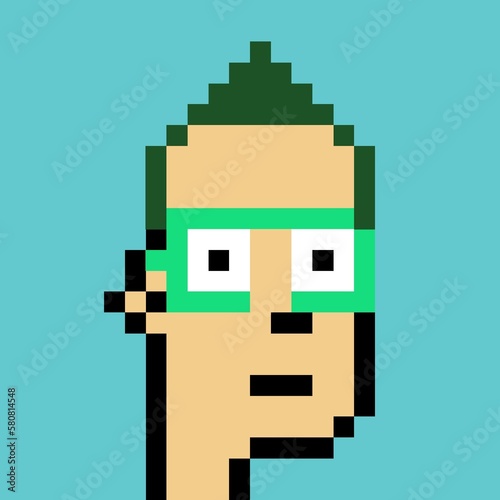 Cartoonish Pixelated Man