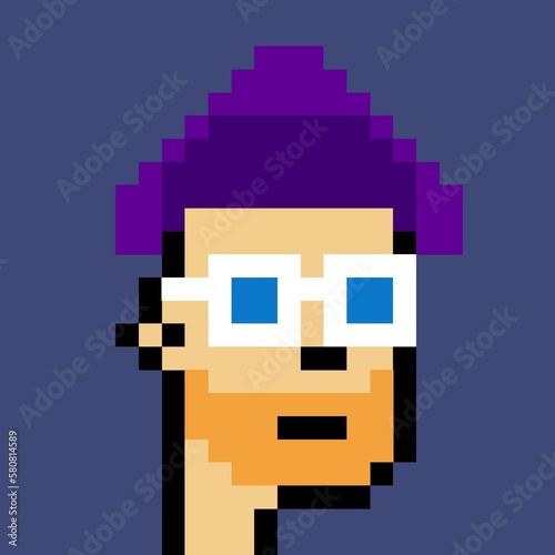 Cartoonish Pixelated Man