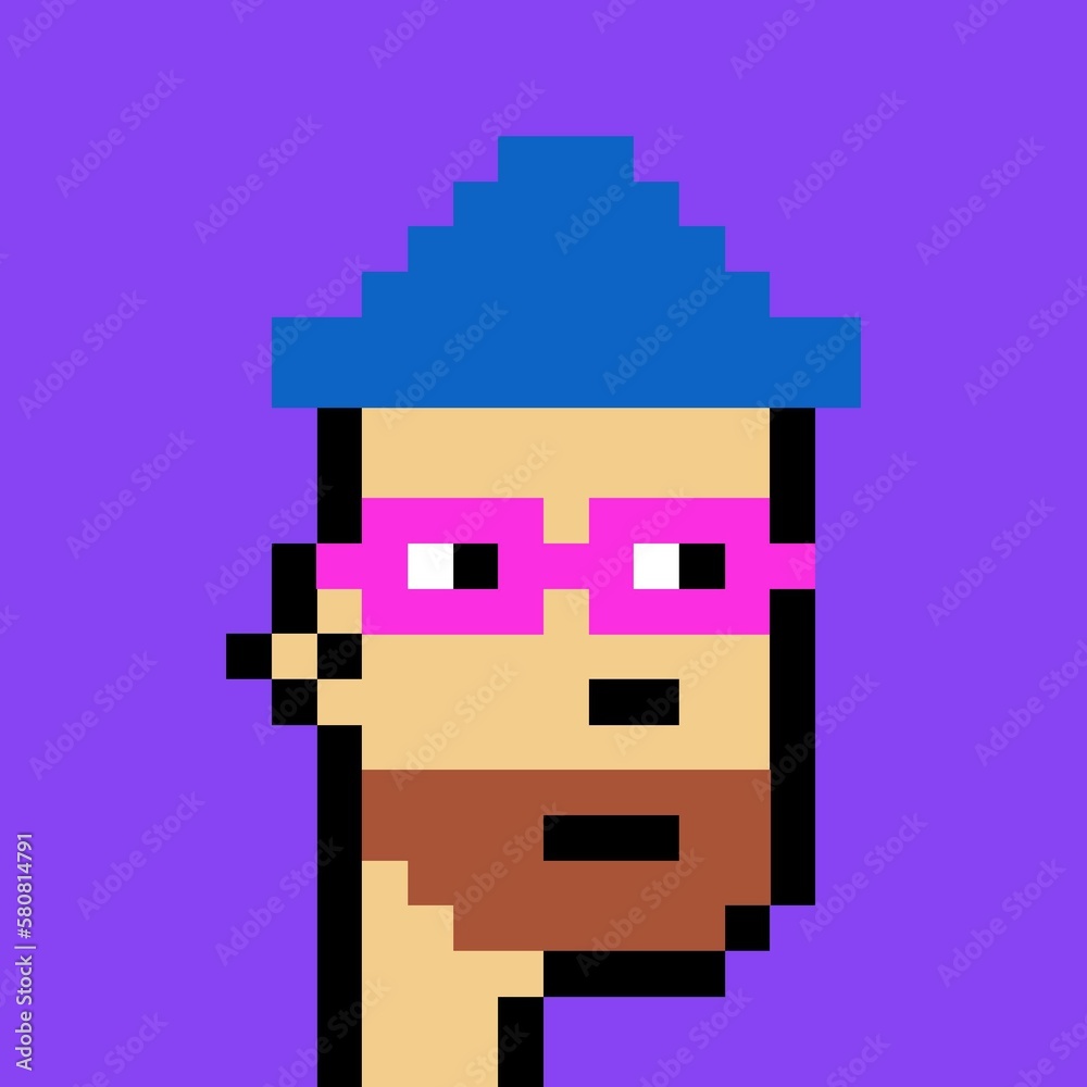 Cartoonish Pixelated Man